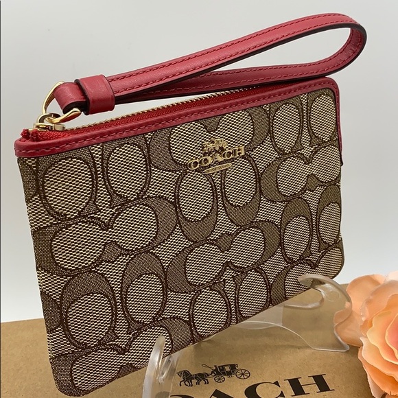 COACH Double Corner Zip Wristlet In Signature Canv - Picture 4 of 8